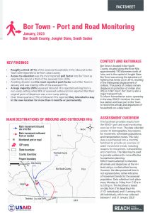 REACH South Sudan, Factsheet Bor Road Monitoring January2023