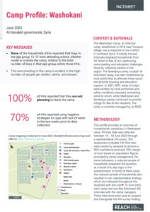 REACH Washokani Profile, Northeast Syria - June 2023