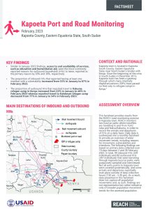 REACH South Sudan, Factsheet Kapoeta Road Monitoring February 2023