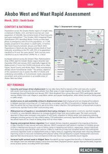 REACH South Sudan Akobo West and Waat Rapid Needs Assessment, March 2023