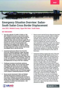 REACH South Sudan Emergency Situation Overview, Malakal County, June 2023