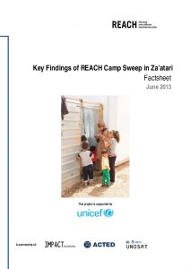 JOR_Fact SheetKey Findings of REACH Camp Sweep in Za’atari_Jun 2013