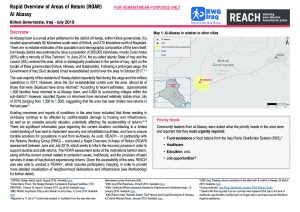 Rapid Overview of Areas of Return (ROAR) assessment Al Abassy, Iraq - July 2019