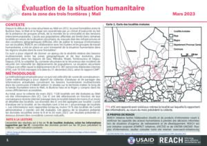REACH Mali Suivi de la situation humanitaire dans la zone frontalière, Mali, Fiche d’information (08-24 mars 2023)