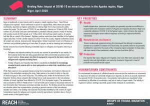 Briefing Note : Impact of COVID-19 on mixed migration in the Agadez region, Niger - April 2020