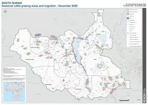 REACH SSD Map Seasonal cattle grazing areas and migration SouthSudan 30Dec2020 A1L
