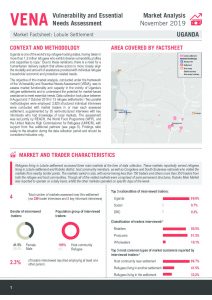VENA Market Analysis Factsheet in Lobule, Uganda - November 2019