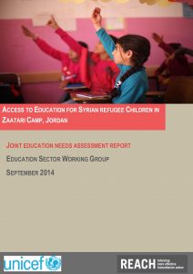 JOR_Report_SyriaCrisis_AlZaatariCamp_JointEducationNeedsAssessment_Sep2014