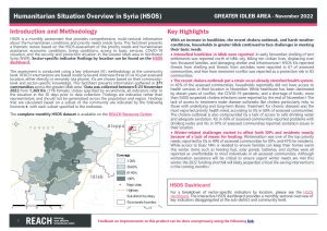 Humanitarian Situation Overview in Greater Idleb – November 2022