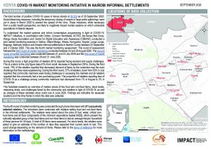 Kenya Cash Consortium Market Monitoring in Nairobi Informal Settlements, September 2020