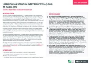 Urban Humanitarian Situation Overview in Raqqa city - Summer 2023