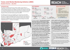 REACH Yemen Situation Overview, Joint Market Monitoring Initiative (JMMI), July 2023