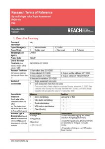 REACH IRQ TOR Syrian Refugee Influx Rapid Assessment November 2020