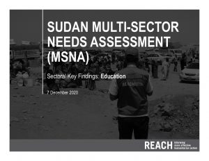 2020 Multi-Sectoral Needs Assessment, Key Findings Presentation, Education, Sudan