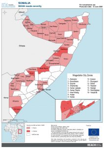 REACH Somalia Map Somalia STM DSA3 WASH Severity 12 June 2020