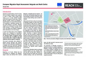 SRB_Situation Overview_Rapid Assessment: Belgrade and North Serbia_2 May 2016