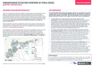 Humanitarian Situation Overview in Northwest Syria – April 2023