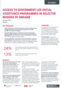 REACH Ukraine Access to Government-Led Social Assistance