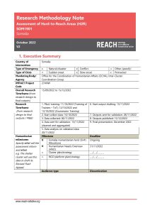 REACH SOM H2R Methodology Note, October 2022