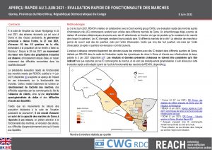 Goma – Eruption Nyiragongo – Aperçu rapide au 3 juin 2021: Evaluation rapide de fonctionnalité des marchés