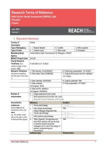 REACH Poland Multi-Sectorial Needs Assessment Terms of Reference August 2022