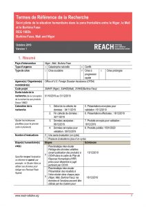 Terms of Reference- Monthly Humanitarian Situation and Needs Monitoring in Burkina Faso, Mali and Niger (Pilot, November 2019)