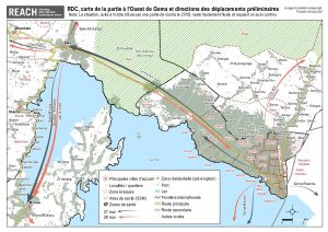 Carte des déplacements préliminaires de Goma, RDC, 28 mai 2021
