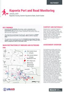 REACH South Sudan, Factsheet Kapoeta Road Monitoring January 2023