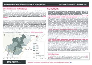 Humanitarian Situation Overview in Greater Idleb – December 2022