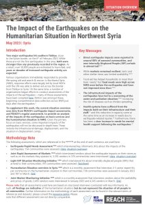 REACH Syria Earthquake Impacts on the Humanitarian Situation in NWS May 2023