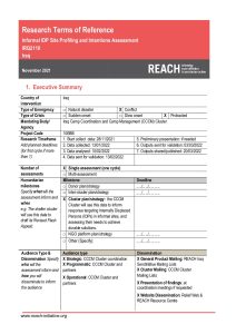 REACH IRAQ – Terms of Reference – Informal Sites Profiling and Intentions
