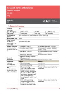 REACH Iraq - Terms of Reference - Intentions Survey VII - March-April 2021