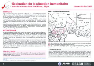 REACH Niger Évaluation de la situation humanitaire dans la zone des trois frontières, janvier-février 2023