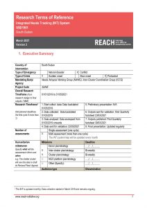 REACH SSD ToR Integrated Needs Tracking (INT) Version 2 March 2021