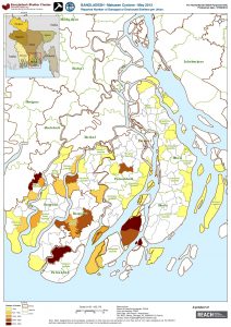 BGD_Map_Reported Number of Damaged Destroyed Shelters per Union_June 2013