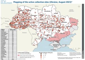 REACH, Ukraine, IDP Collective Site Monitoring, Map, Active Sites, August 2023