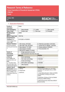 REACH YEM Yemen Expenditure of Household Assessment (YEHA) - Terms of Reference