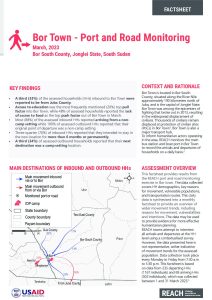 REACH South Sudan, Factsheet Bor Road Monitoring March2023