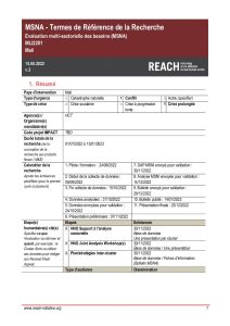 REACH Mali Evaluation Multisectorielle des besoins (MSNA) 2022, Termes de références