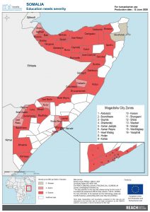 REACH Somalia Map Somalia STM DSA3 Education Severity 12 June 2020 A4