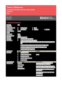 REACH SYRIA - Terms of Reference - Humanitarian Situation Overview in Syria (HSOS) - Version 6 - June 2020