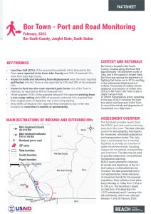 REACH South Sudan, Factsheet Bor Road Monitoring February2023
