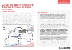 REACH Ukraine Arrival and Transit Monitoring, Situation Overview in Dnipro (Round 8, May 2023)
