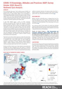 COVID-19 Knowledge, Attitudes and Practices (KAP) Survey in Northwest Syria analysis – October 2020 (Round 5)