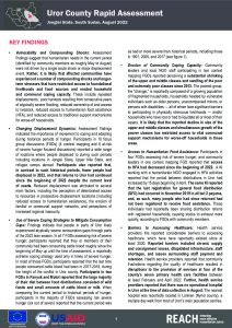 REACH Emergency Rapid Assessment in Uror County, August 2022
