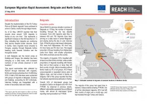 SRB_Situation Overview_Rapid assessment of the situation of migrants in Belgrade, Kelebija & Horgos_27 May 2016
