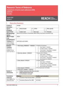 REACH Somalia Humanitarian Situation Monitoring (HSM) in Hard to Reach Areas, Terms of Reference (August 2023)