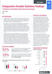 REACH Iraq MCNA X Comparative Durable Solutions Factsheet, April 2023