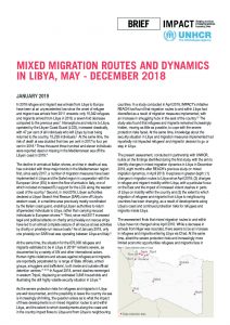 IMPACT Libya: Mixed migration routes and dynamics in Libya, May - December 2018