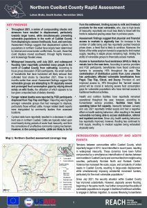 Northern Cueibet County Rapid Assessment, Brief, November 2021